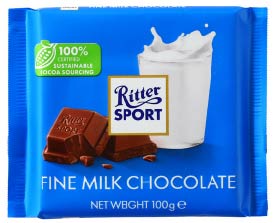 Ritter Sport Chocolate - Milk Chocolate 100g